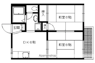 タウニィ衣笠【105号室】の間取り