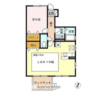 ガーデンコート B【1階】の間取り