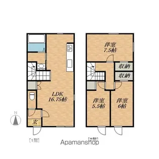 北海道帯広市西十七条南31丁目【テラスハウス】の間取り