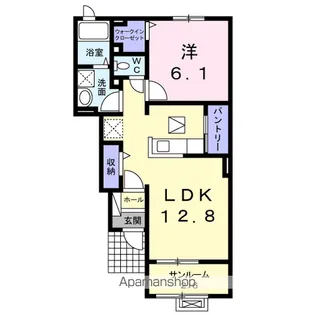 スカイパレスB【1階】の間取り