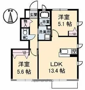 コンフォールⅡC・D【D101号室】の間取り