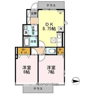 カーサメルヴェーユ【1階】の間取り
