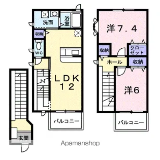 ベルメゾン・フローラA【2階】の間取り