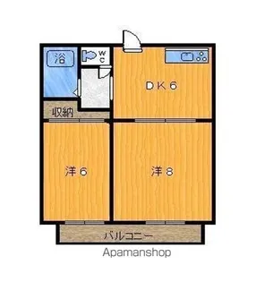 パルメゾンF2【203号室】の間取り