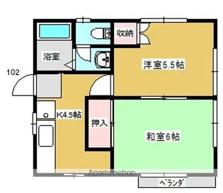 ハイツ・藤太郎内【1階】の間取り