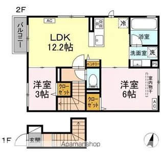 ヒラソル江田【2階】の間取り