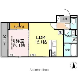 DーROOM小田原2丁目B【3階】の間取り