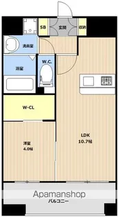 LIBTH大橋(リブスオオハシ)【9階】の間取り