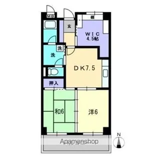 ノースポイントハイツ【4階】の間取り