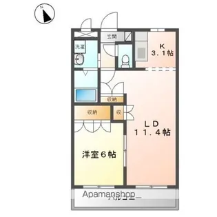 長野県伊那市上の原【アパート】の間取り