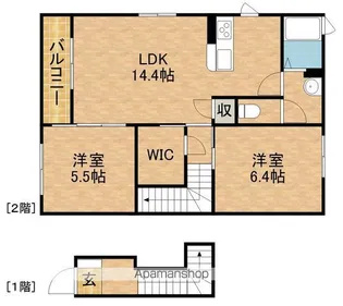 わたつみA【2階】の間取り