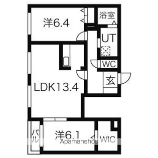 フジパークサイド山鼻【3階】の間取り