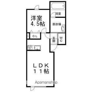 SERENO【1-E号室】の間取り