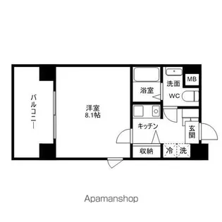 アクアシティオーシャンビュー【3階】の間取り