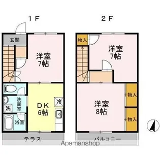 長野県塩尻市大字広丘高出【テラスハウス】の間取り
