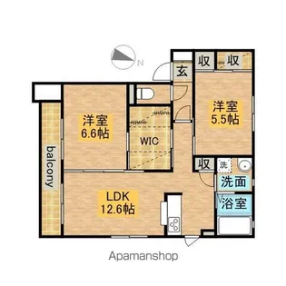 クレセント【202号室】の間取り