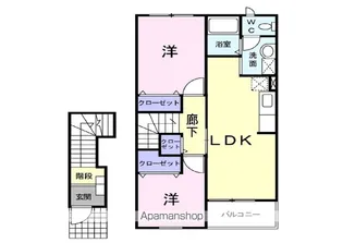 メロディハイム横入川D【2階】の間取り