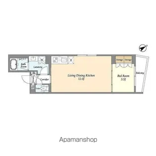 ウェルスクエアイズム恵比寿【4階】の間取り