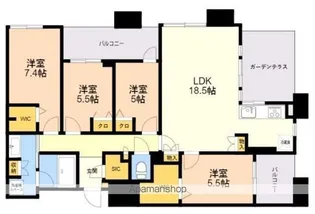 アイランドシティ オーシャン&フォレストタワーレジデンスWEST【2504号室】の間取り
