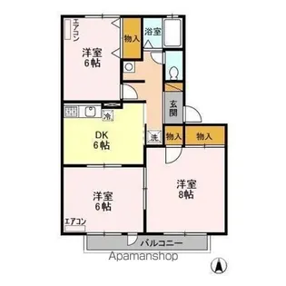 メゾンクレール B【2階】の間取り