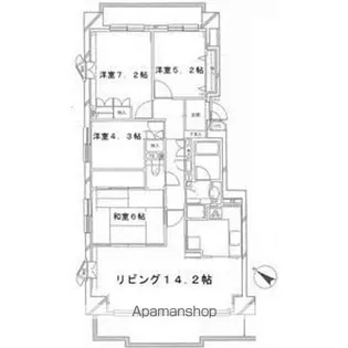 森林公園パークハウス西参番街C棟【807号室】の間取り
