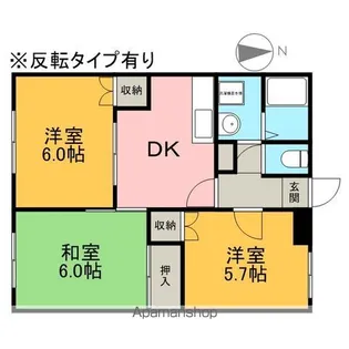 グランハイムGEO【2B号室】の間取り