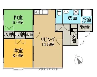 セブンハイツ(アパート)【1-A号室】の間取り