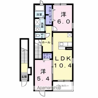 ミル・クレープ 弐番館【2階】の間取り