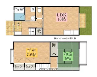 大阪府岸和田市西之内町【テラスハウス】の間取り