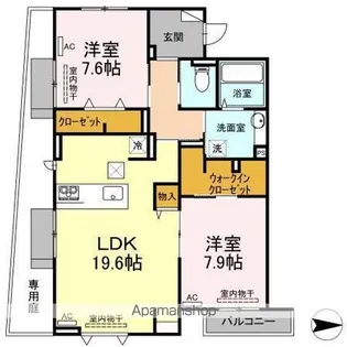 フェリシアス松原【1階】の間取り