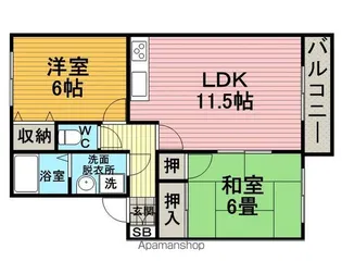 豊友スカイハウス【202号室】の間取り