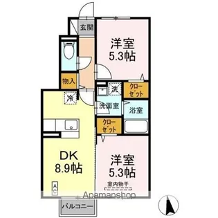 ユニティータウン安積 A棟【1階】の間取り