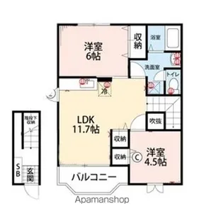 プレ・アジュール【201号室】の間取り