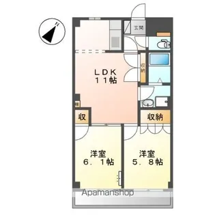 セントラルハイツⅡ【2階】の間取り
