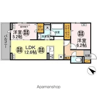レジデンスヒルトップX XI XI【2階】の間取り