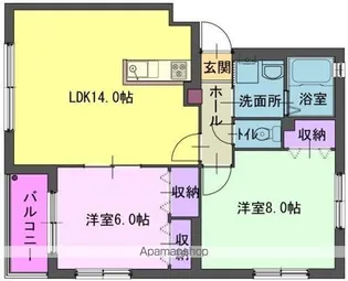 クレール【101号室】の間取り