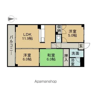 藤苑北山【3階】の間取り