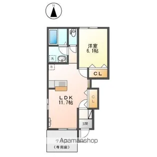 M・MコンフォルトⅡ【101号室】の間取り