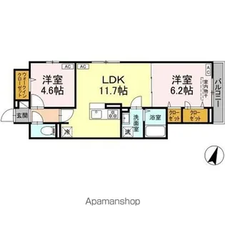 メゾン・ド・クレマ【2階】の間取り