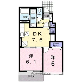 セイバリー レジデンス Ⅱ【1階】の間取り