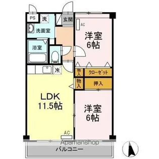 ヴィラージュ有玉【3階】の間取り