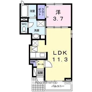 カレントヴィラ【1階】の間取り