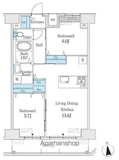 プレイズシード浄心【14階】の間取り