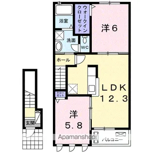 ディパーチャーA【2階】の間取り