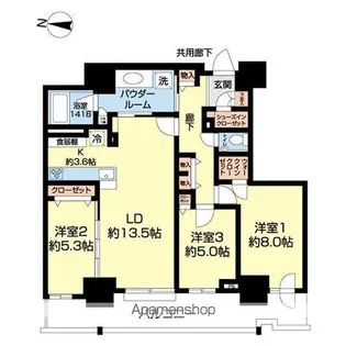 ザ・タワーズフロンティア札幌【21階】の間取り