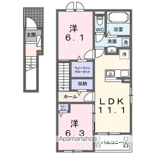 フラン メゾン ソレイユ【201号室】の間取り