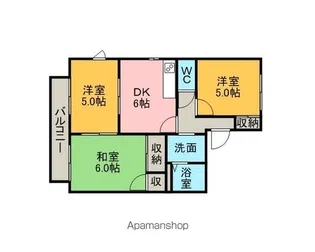 グリーンエステートA棟【203号室】の間取り