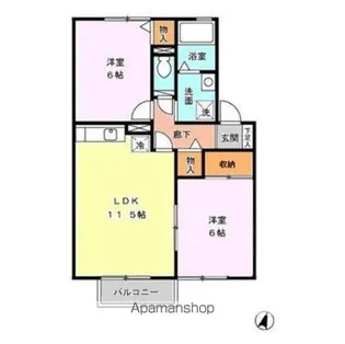 グランドール B棟【1階】の間取り