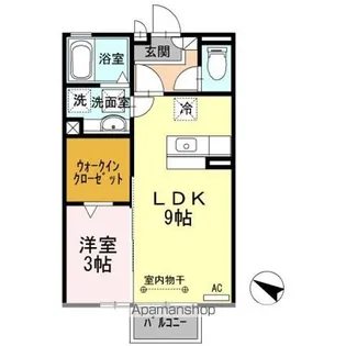 ラヴリィ・パートナー AB【1階】の間取り