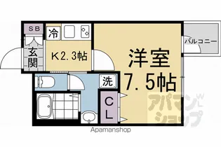 ウェルスクエア京都西陣WEST【405号室】の間取り